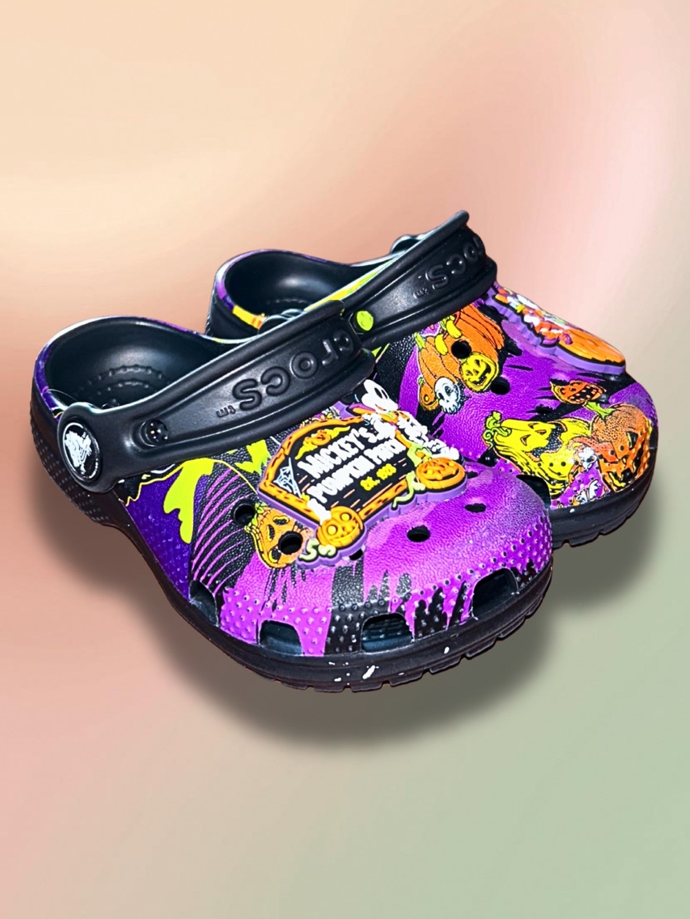 Disney Mickey’s Pumpkin Patch Halloween Crocs Clogs Kids C6